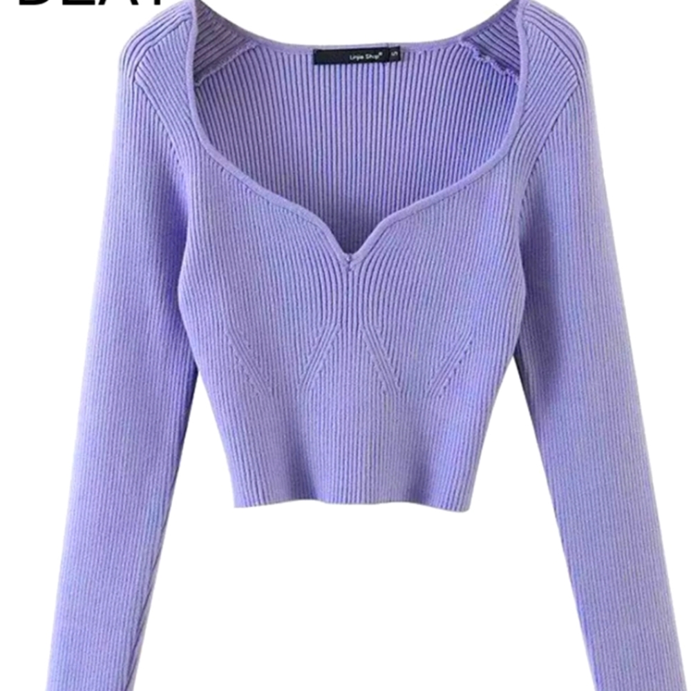 Autumn v neck long sleeve sweater